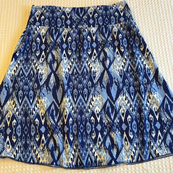 Tranquility by Colorado Clothing A-Line Skirt MEDIUM Mini Above Knee Blue White - Picture 7 of 11